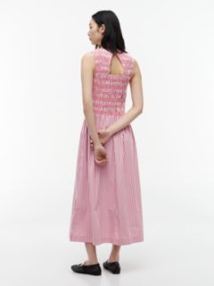 Stripe Smock Sleeveless Fit And Flare Maxi Dress — Pink 4
