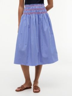 Smock Stripe Topstitch Midi Skirt — Multi 2