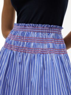 Smock Stripe Topstitch Midi Skirt — Multi 3