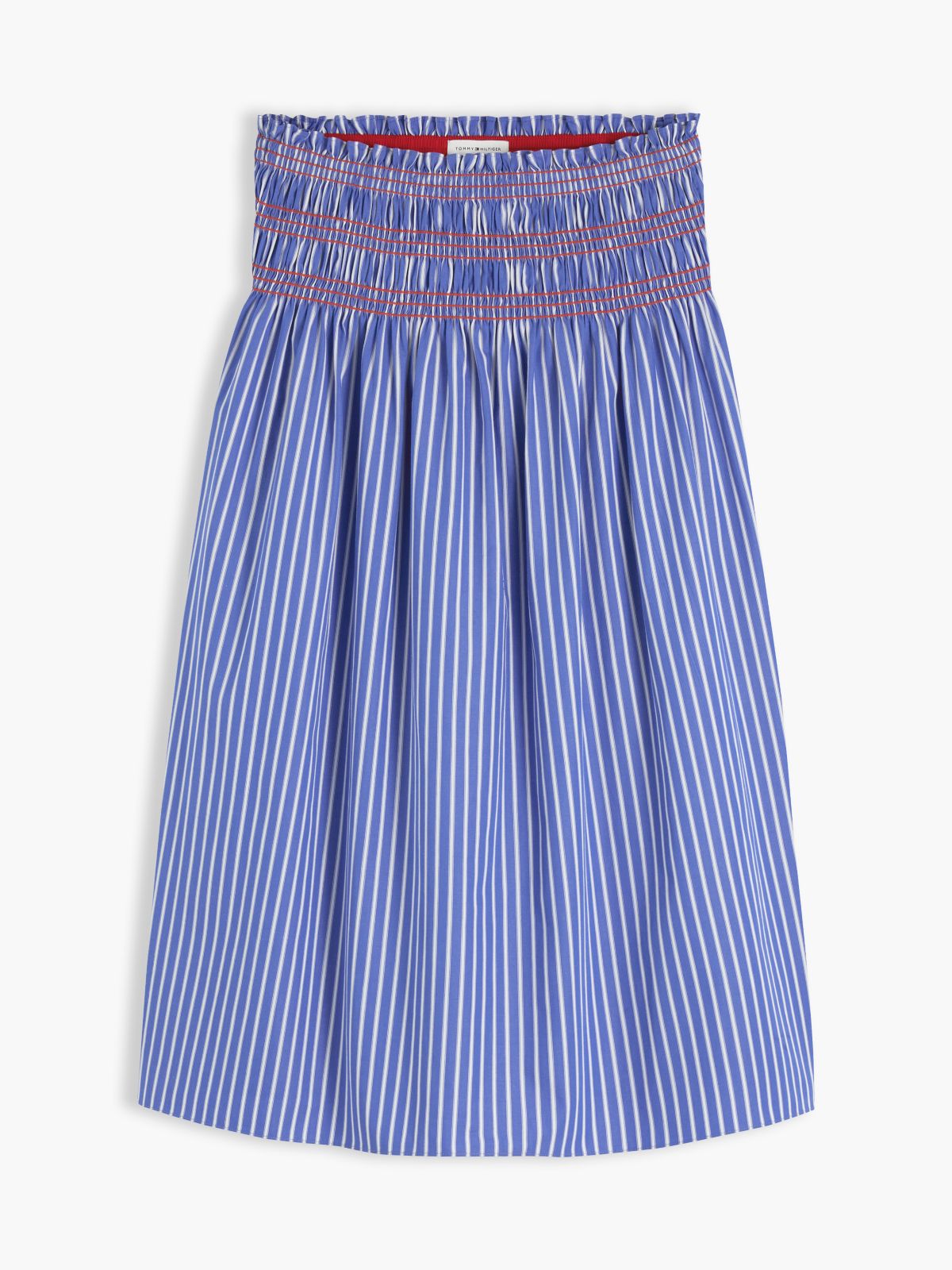 Smock Stripe Topstitch Midi Skirt — Multi