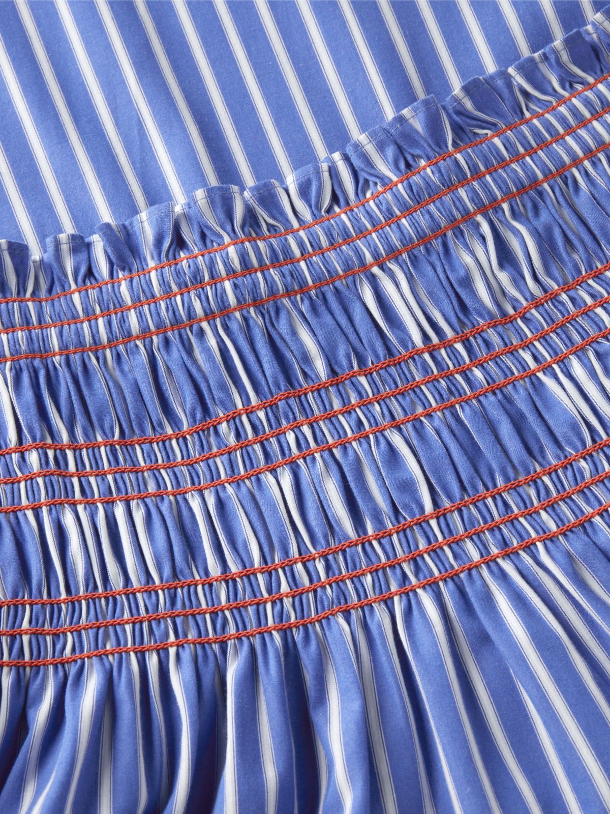 Smock Stripe Topstitch Midi Skirt — Multi