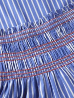 Smock Stripe Topstitch Midi Skirt — Multi 6