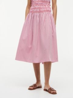 Smock Stripe Topstitch Midi Skirt — Multi 2