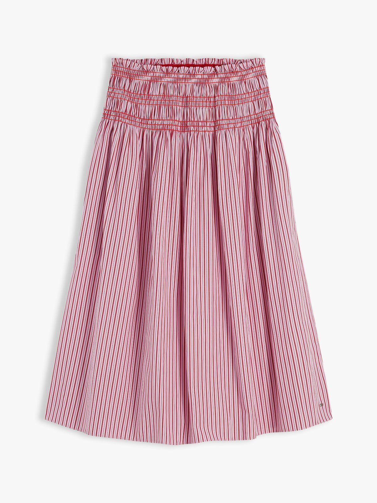 Smock Stripe Topstitch Midi Skirt — Multi