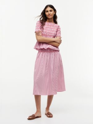 gonna midi a righe con cuciture a contrasto multi da donne tommy hilfiger