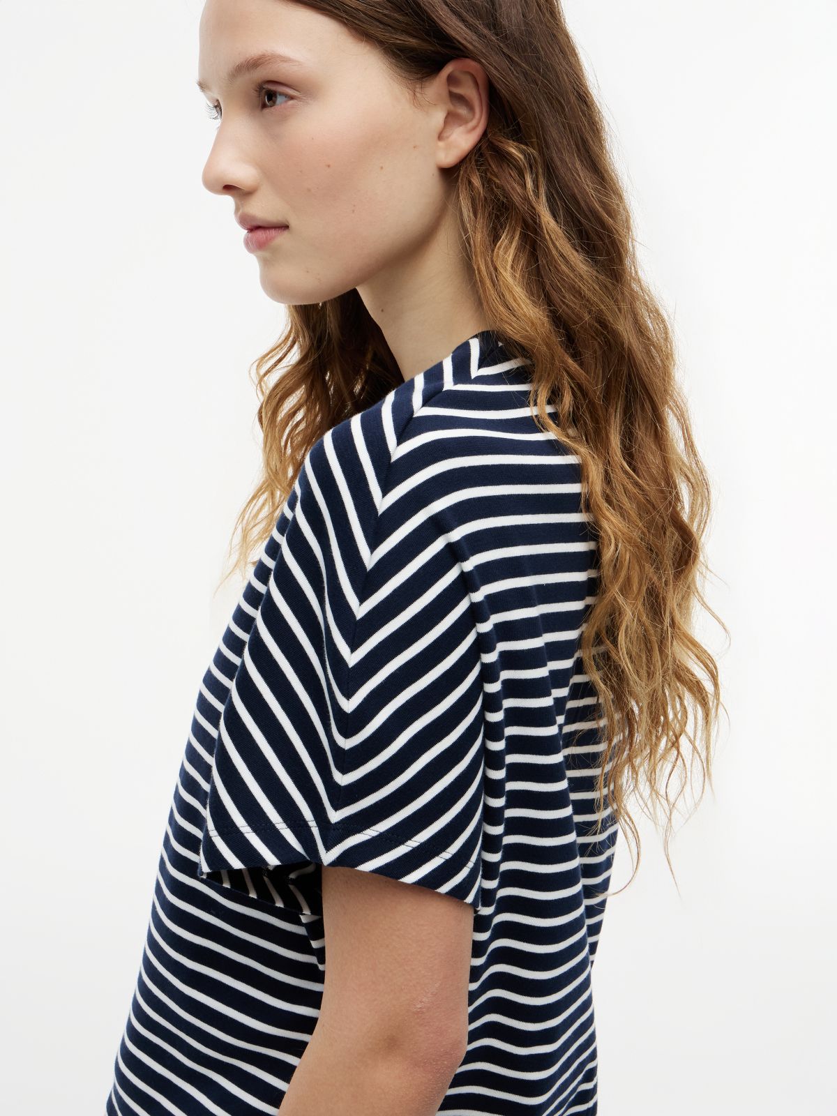 Batwing Sleeve Crew Neck T-Shirt — Blue