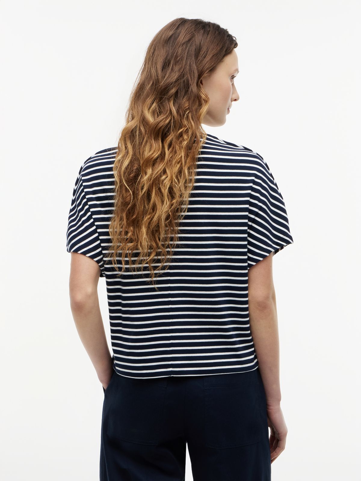 Batwing Sleeve Crew Neck T-Shirt — Blue