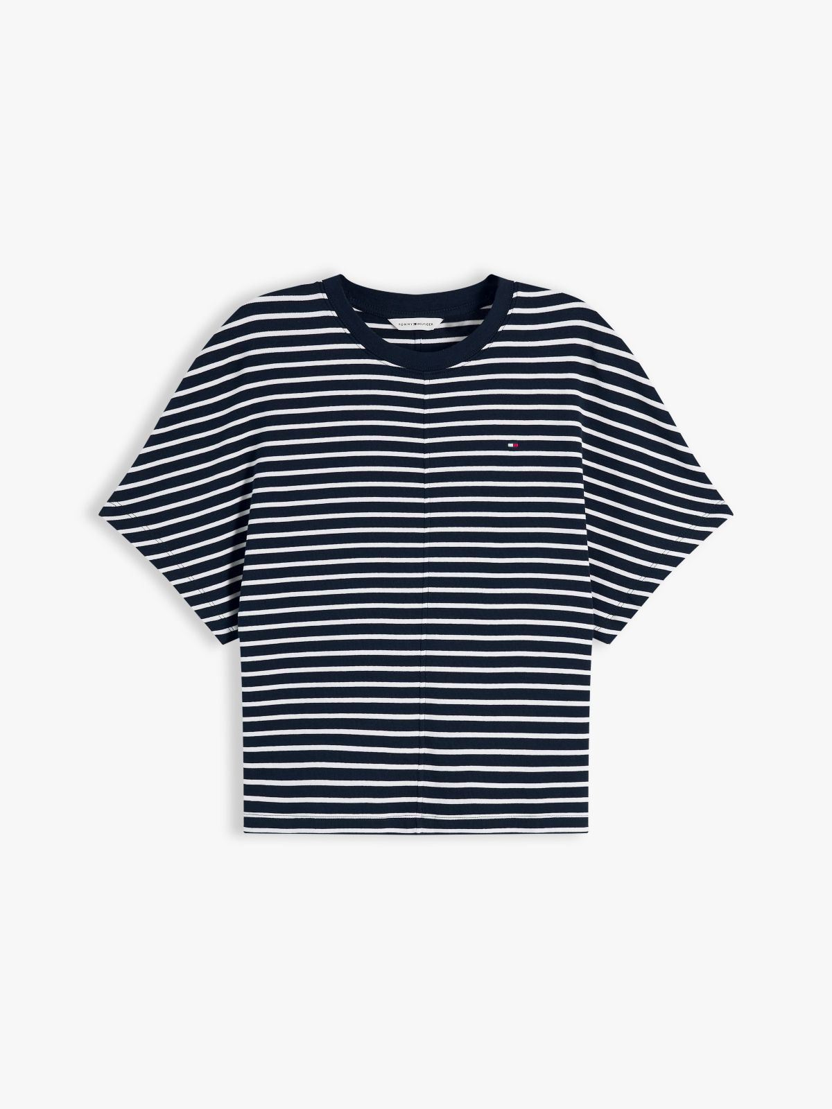 Batwing Sleeve Crew Neck T-Shirt — Blue