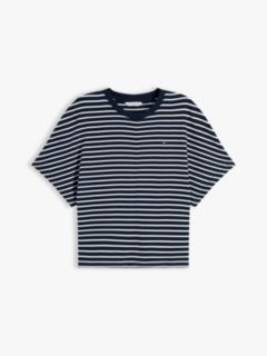 Batwing Sleeve Crew Neck T-Shirt — Blue 5