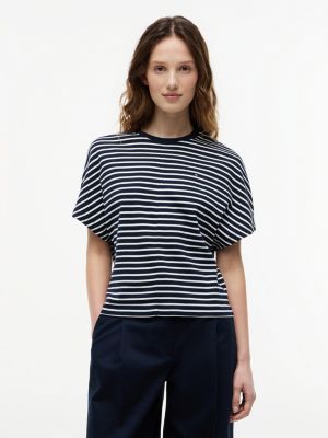 blue batwing sleeve crew neck t-shirt for women tommy hilfiger