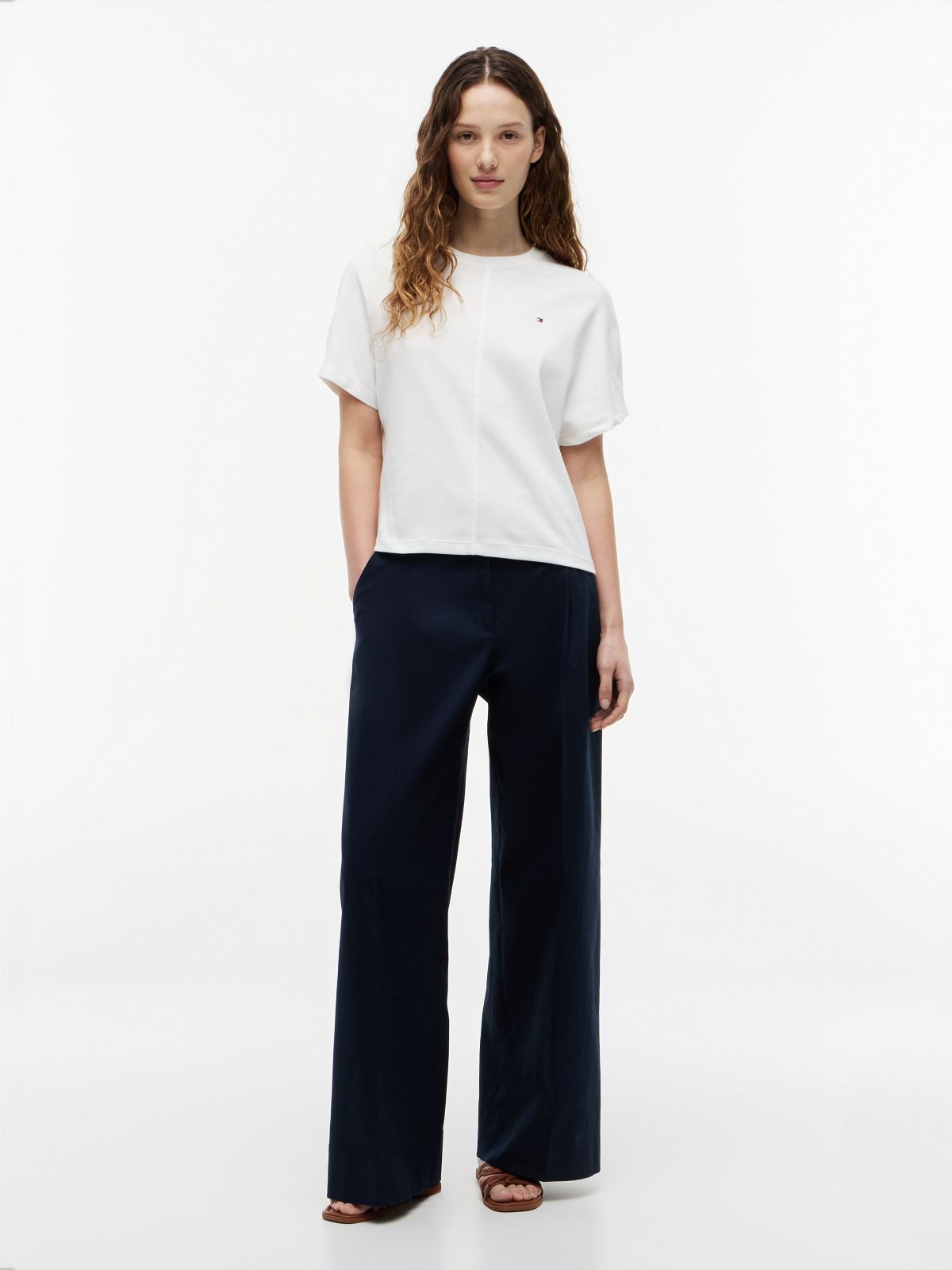 Batwing Sleeve Crew Neck T-Shirt — White