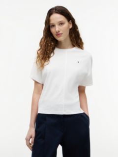 Batwing Sleeve Crew Neck T-Shirt — White 1