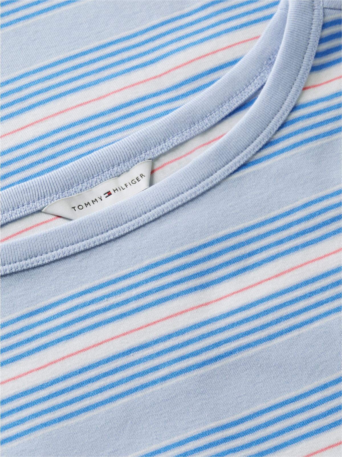 Boat Neck Slim Three-Quarter Sleeve T-Shirt — Blue