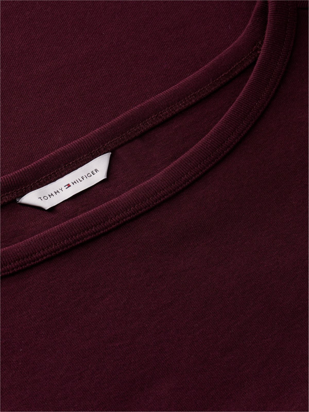 Boat Neck Slim Three-Quarter Sleeve T-Shirt — Red