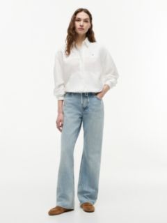 Relaxed Fit Drawstring Shirt With Linen — White 2