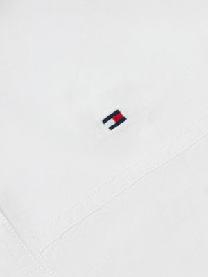 white relaxed fit drawstring shirt with linen for women tommy hilfiger