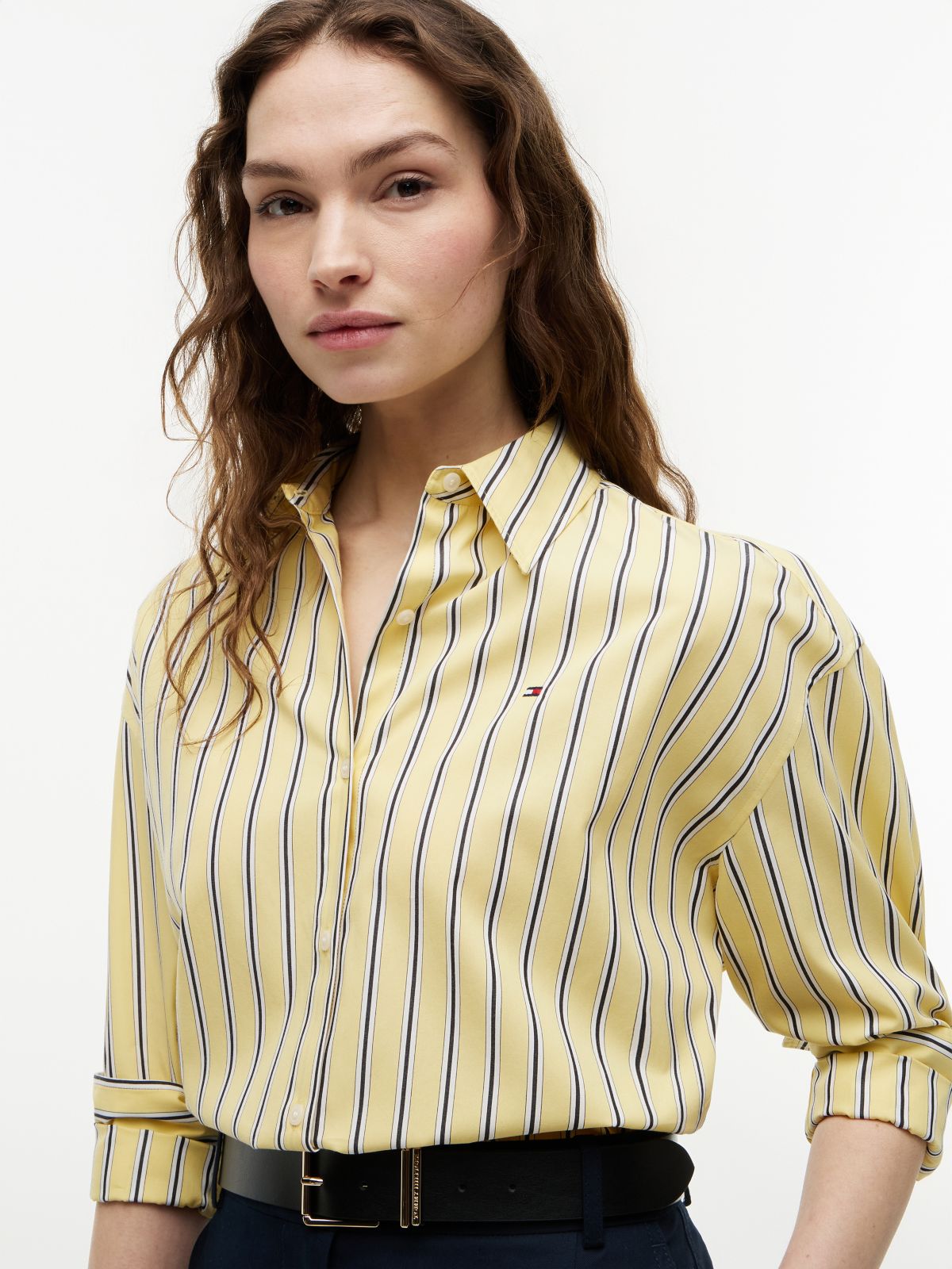 Boxy Fit Poplin Shirt — Yellow