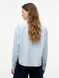 Boxy Fit Poplin Shirt — Blue 4