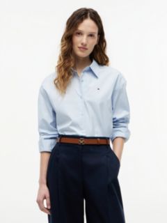 Boxy Fit Poplin Shirt — Blue 1