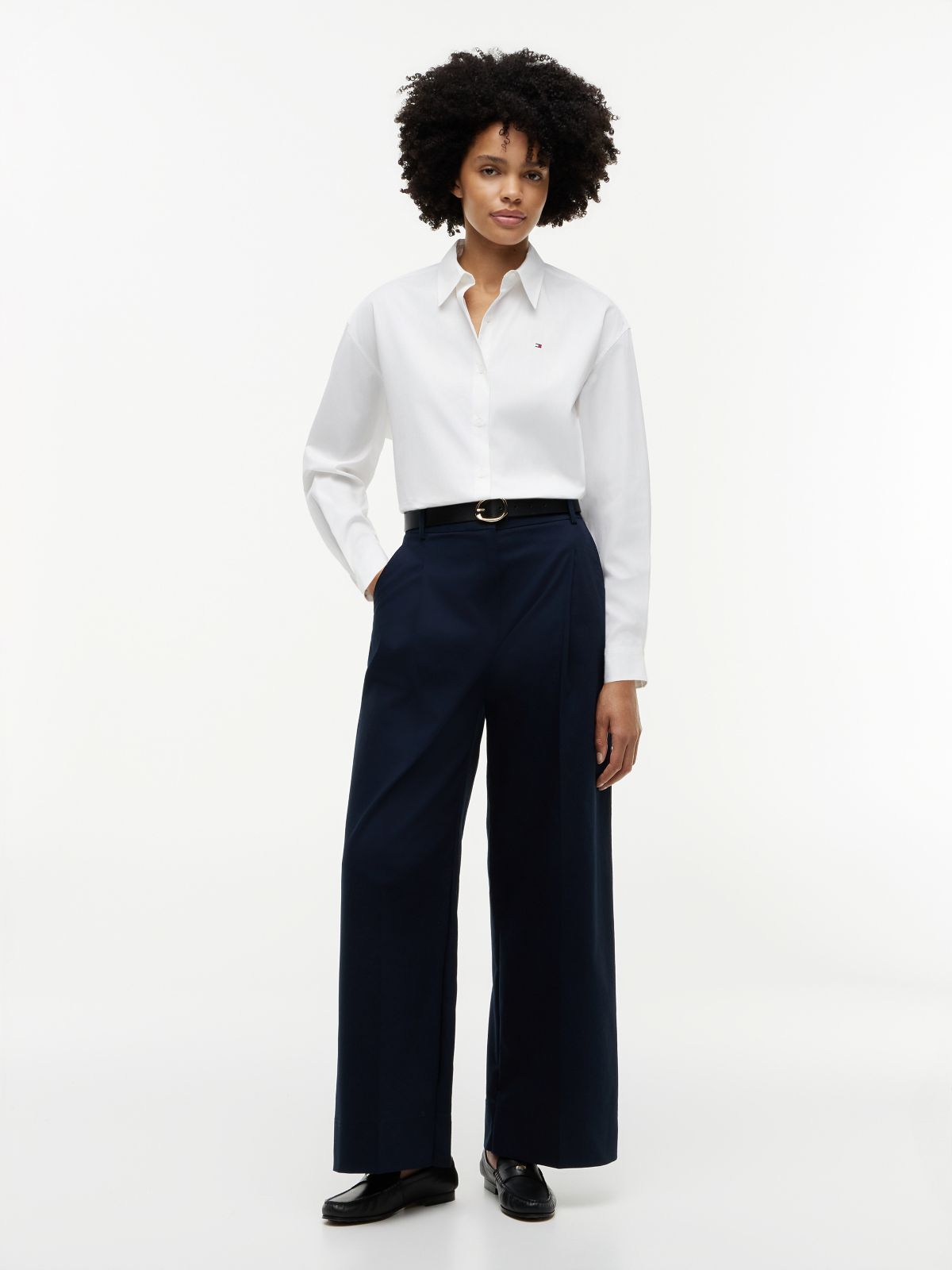 Boxy Fit Poplin Shirt — White