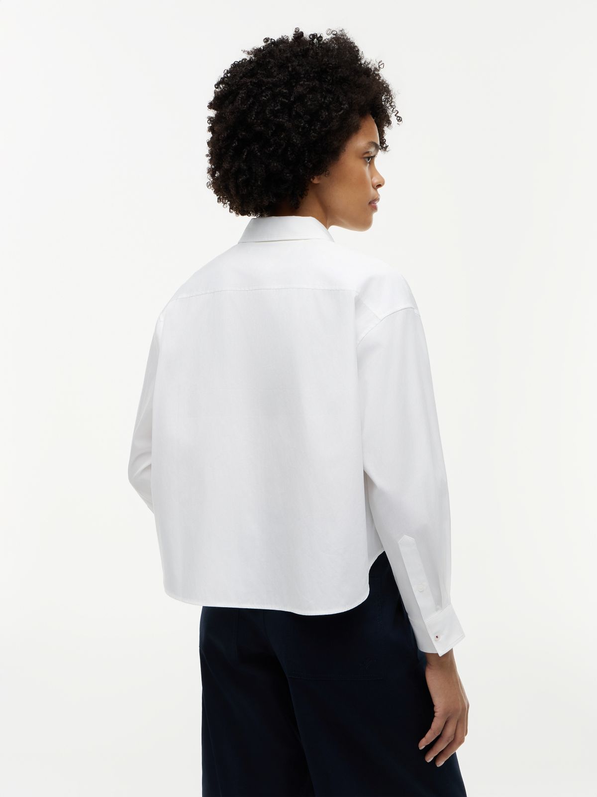 Boxy Fit Poplin Shirt — White