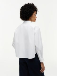 Boxy Fit Poplin Shirt — White 4