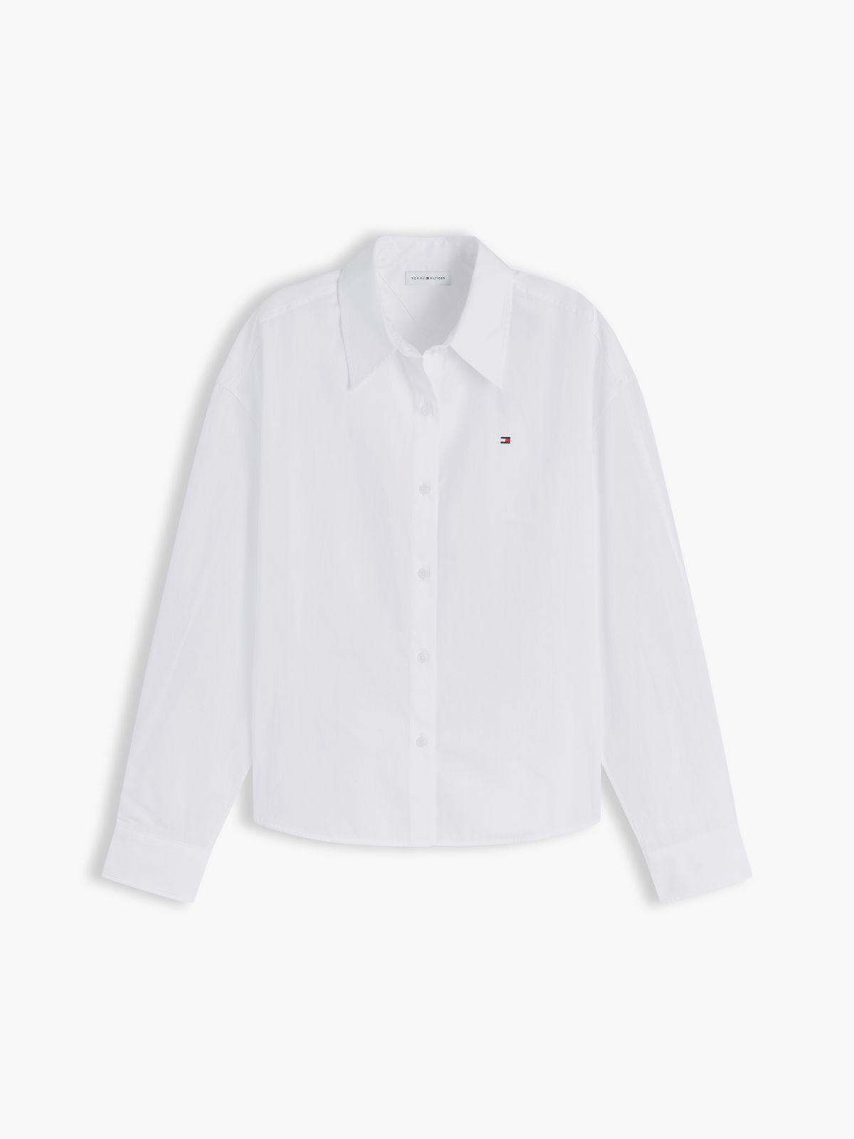 Boxy Fit Poplin Shirt — White