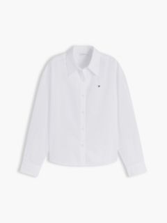 Boxy Fit Poplin Shirt — White 5