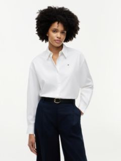 Boxy Fit Poplin Shirt — White 1