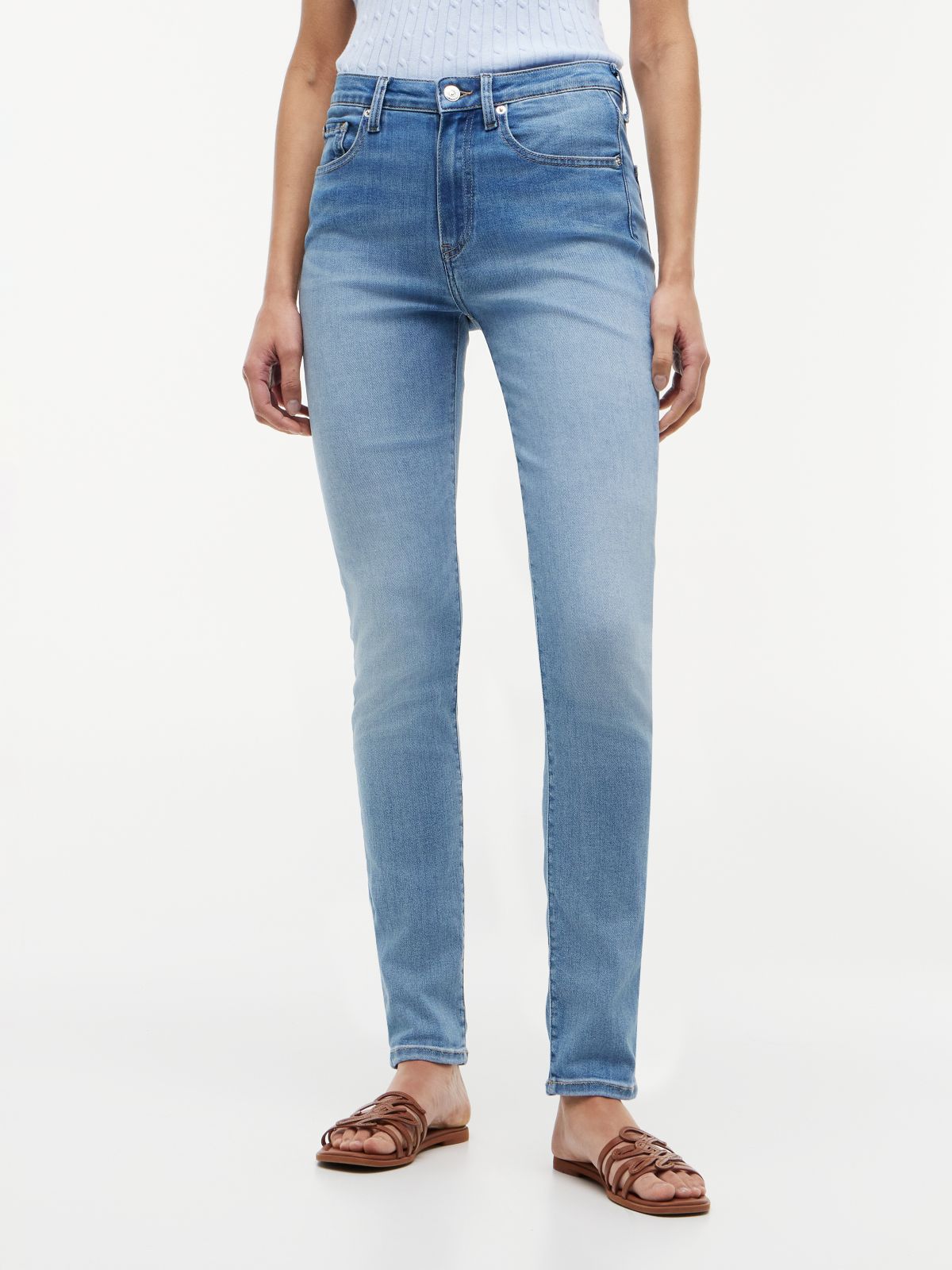Como Mid Rise Skinny Whiskered Jeans — Blue