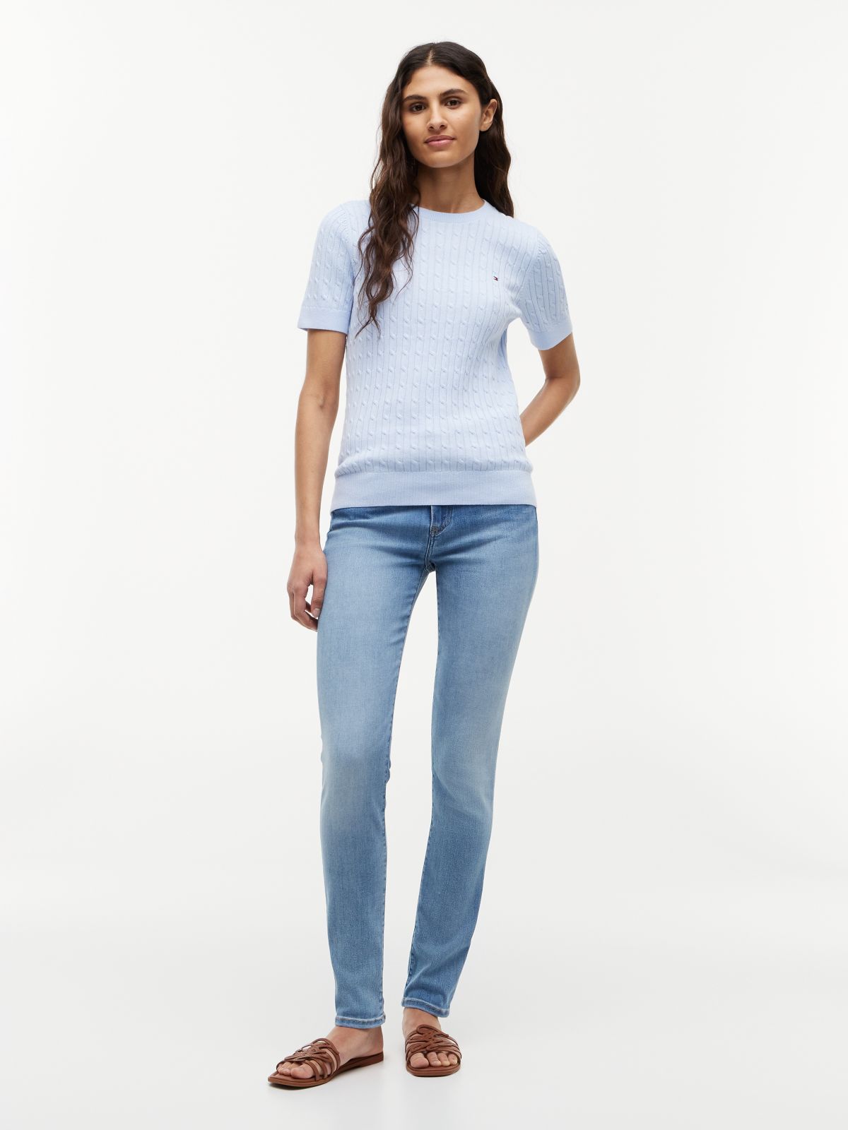 Como Mid Rise Skinny Whiskered Jeans — Blue