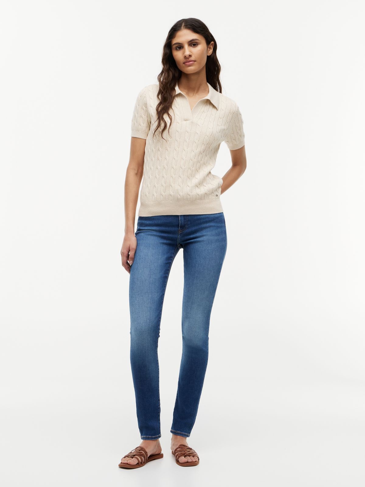 Como Mid Rise Skinny Whiskered Jeans — Blue