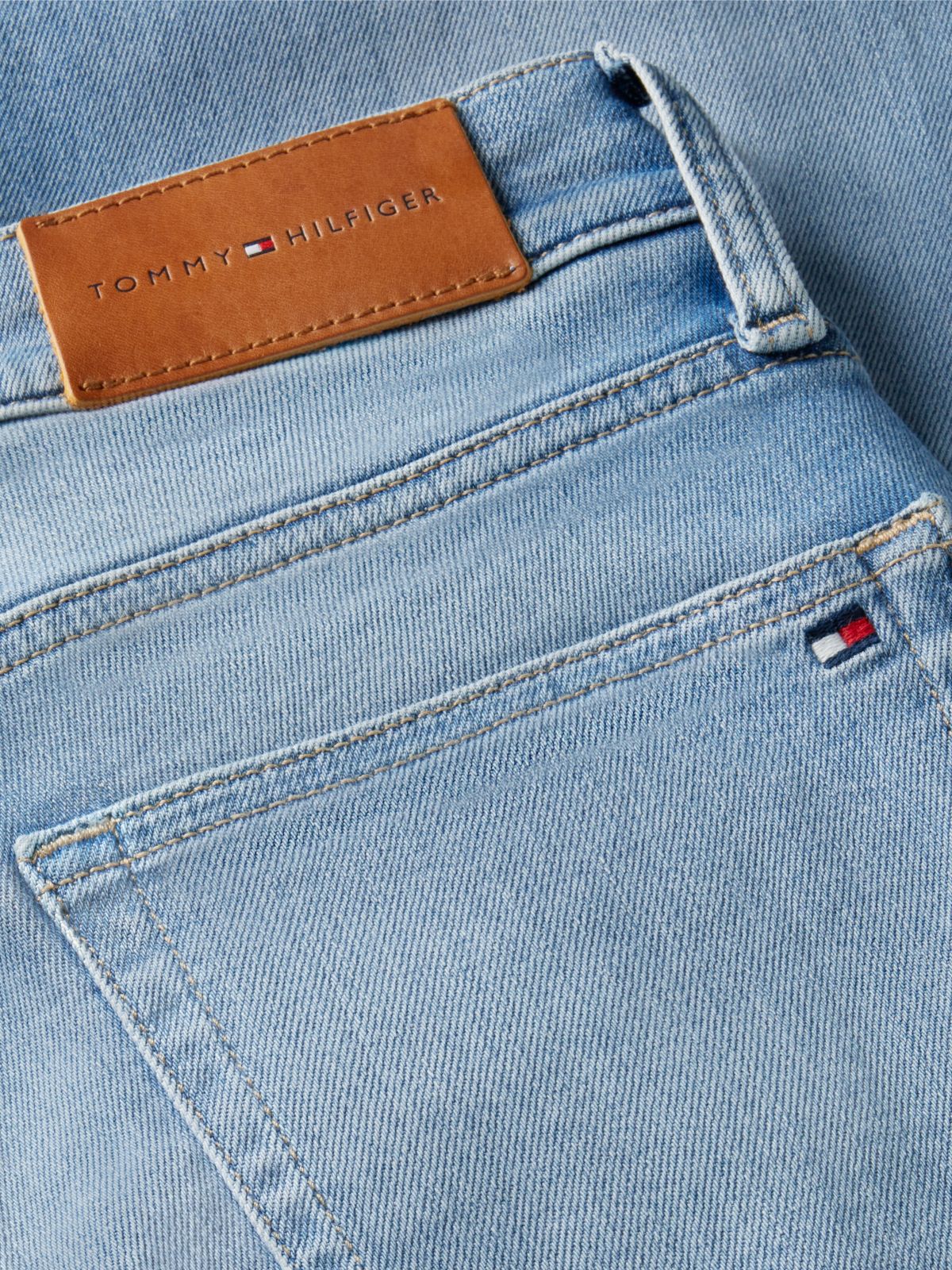 Whiskered Mid Rise Flared Jeans — Blue