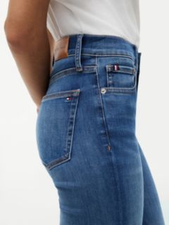 Whiskered Mid Rise Flared Jeans — Blue 3