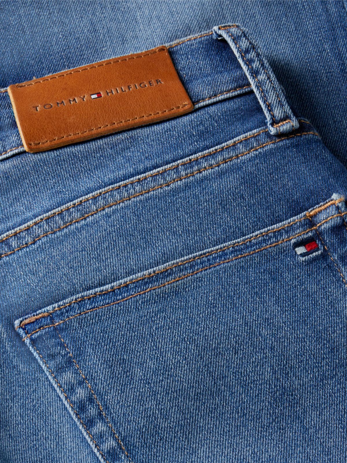 Whiskered Mid Rise Flared Jeans — Blue