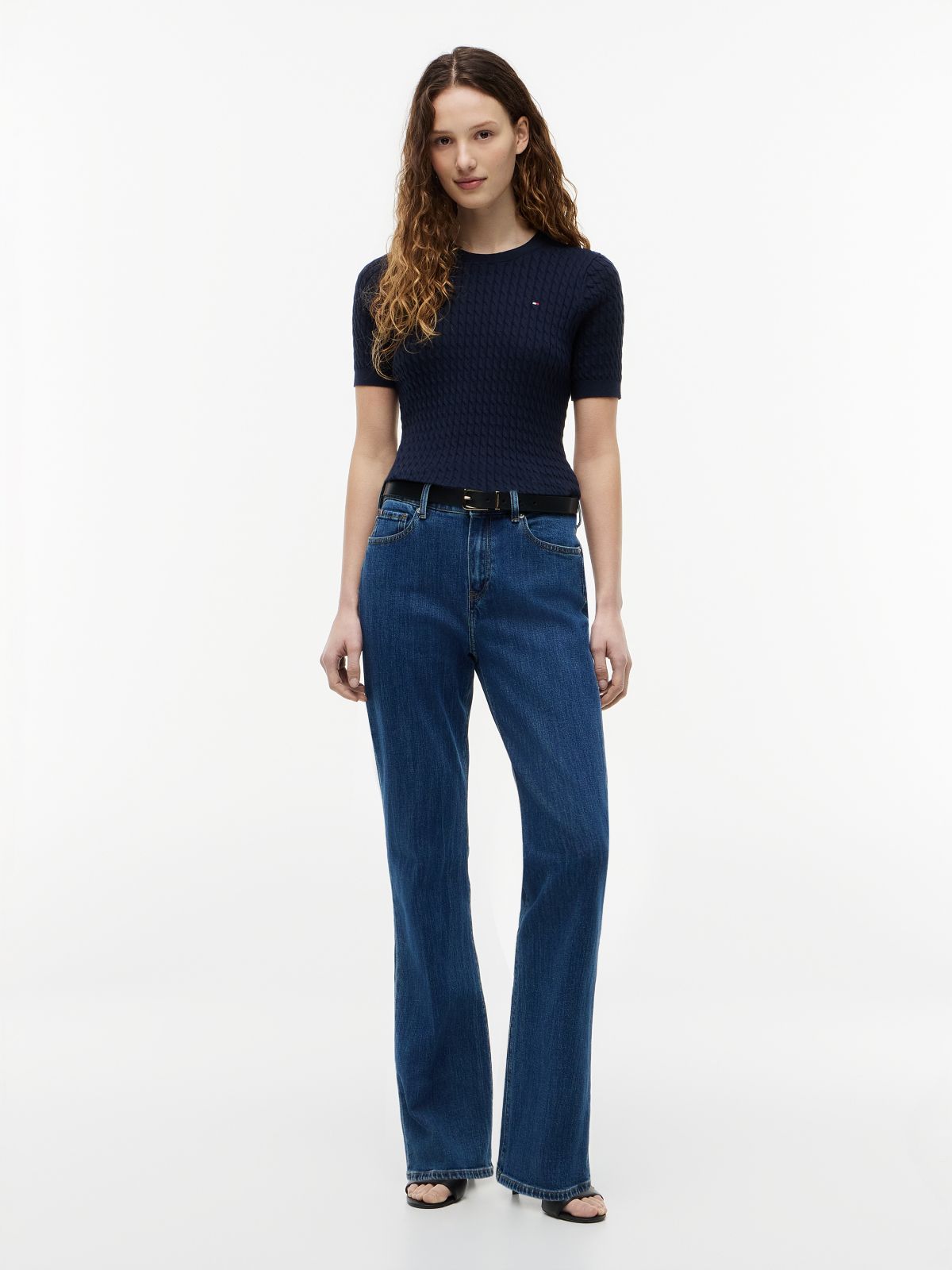 Mid Rise Bootcut Jeans — Blue