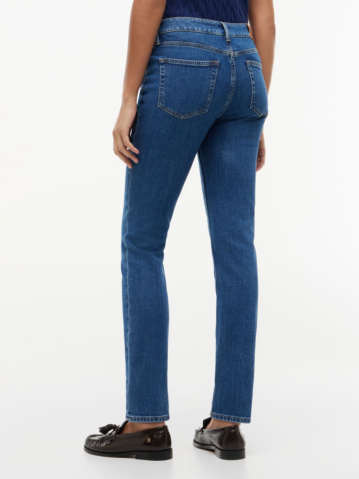 Mid Rise Slim Jeans — Blue