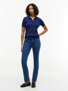 Mid Rise Slim Jeans — Blue 1