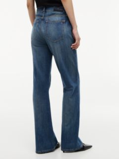 Flag Horsebit Mid Rise Flared Jeans — Blue 4