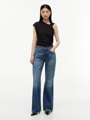blue flag horsebit mid rise flared jeans for women tommy hilfiger
