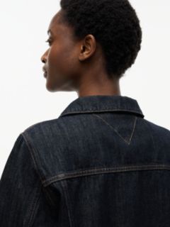 Gold-Tone Button Denim Jacket — Blue 3