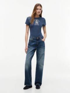 Washed Crest Slim T-Shirt — Blue 2