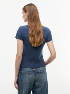Washed Crest Slim T-Shirt — Blue 4