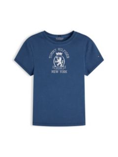 Washed Crest Slim T-Shirt — Blue 5
