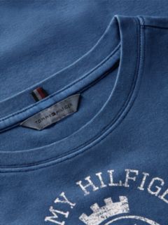 Washed Crest Slim T-Shirt — Blue 6