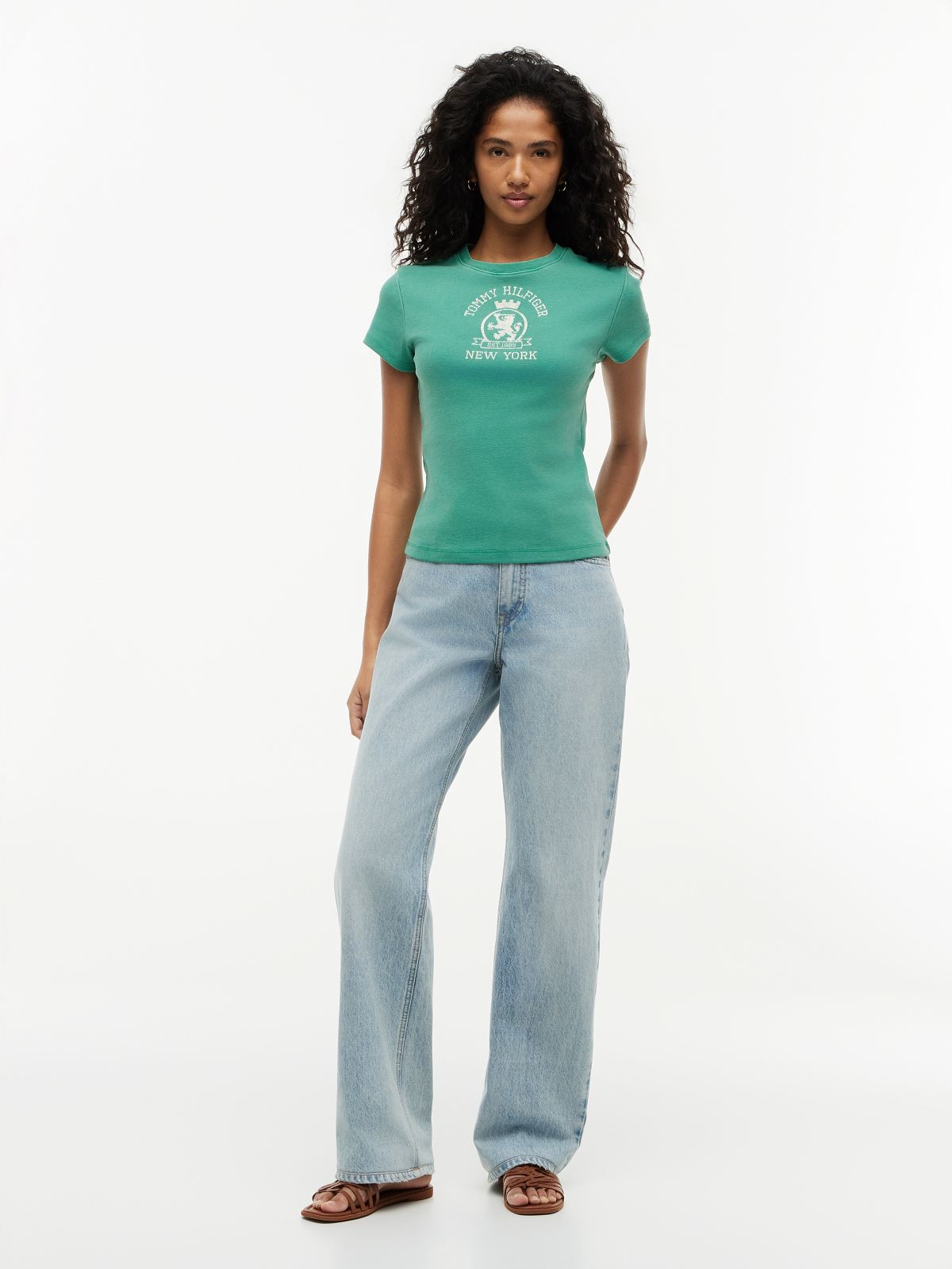 Washed Crest Slim T-Shirt — Green