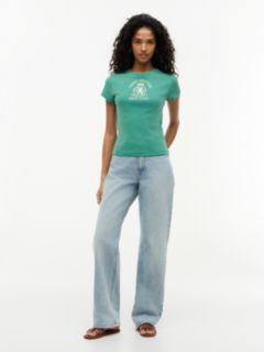 Washed Crest Slim T-Shirt — Green 2