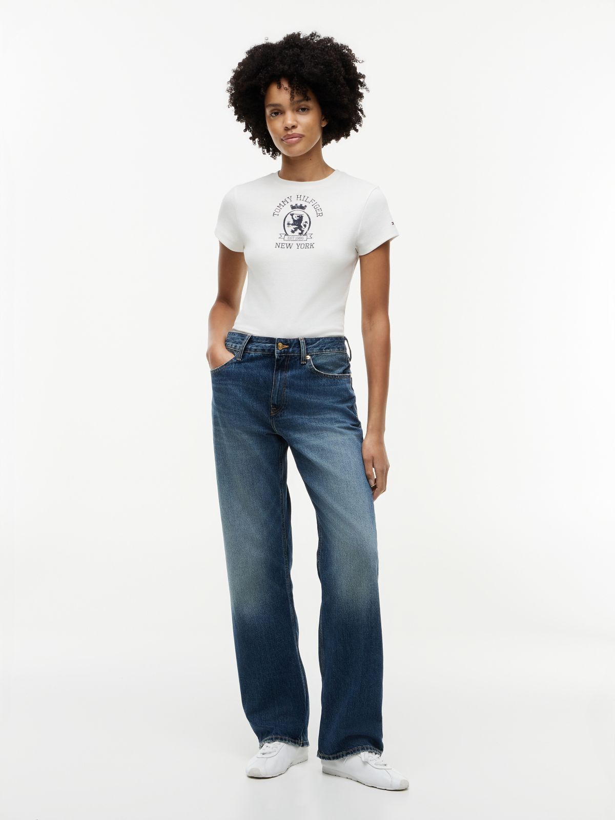 Washed Crest Slim T-Shirt — Grey