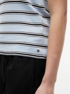 Stripe Slim Crew Neck Tank Top — Blue 3