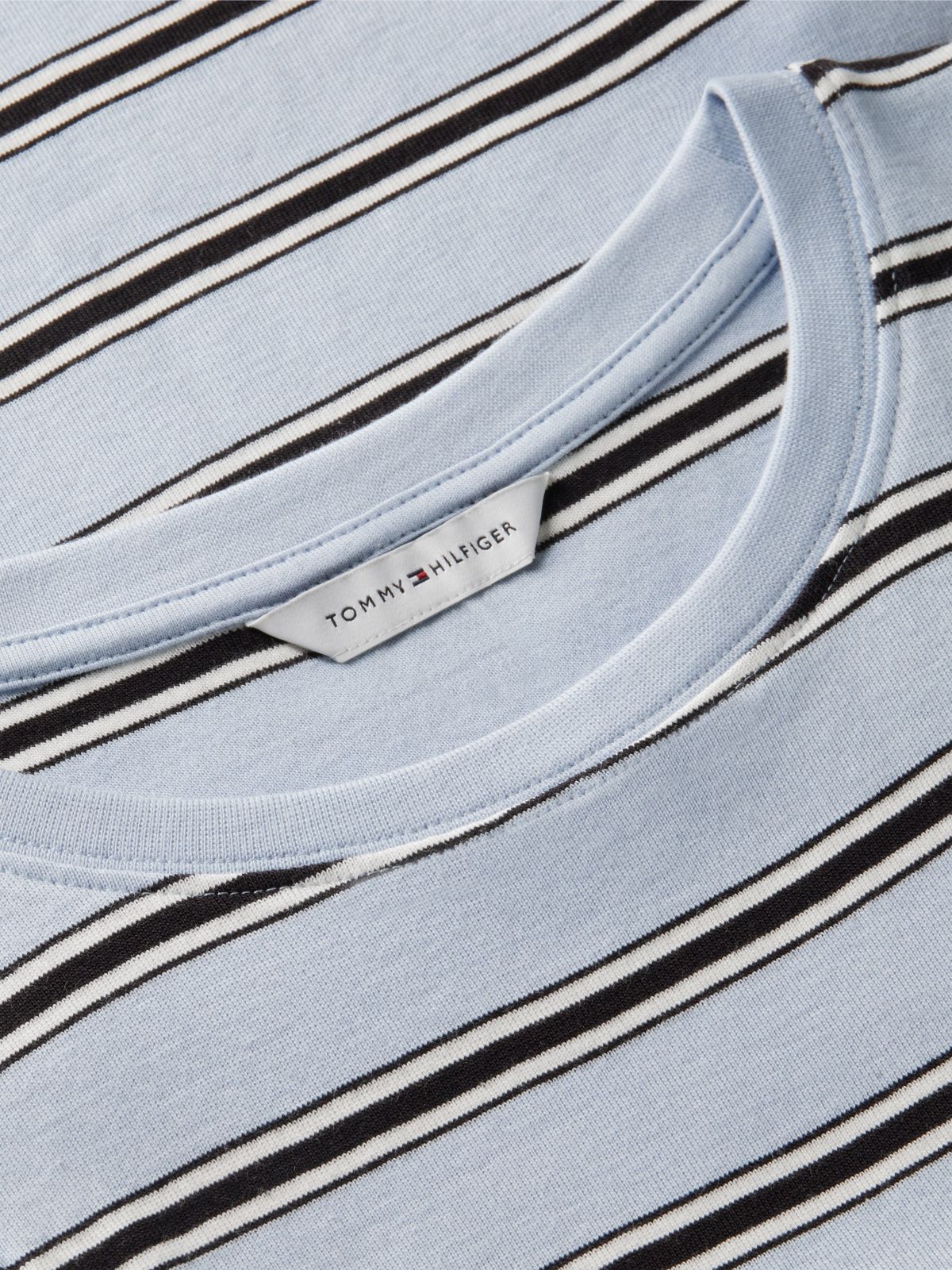 Stripe Slim Crew Neck Tank Top — Blue